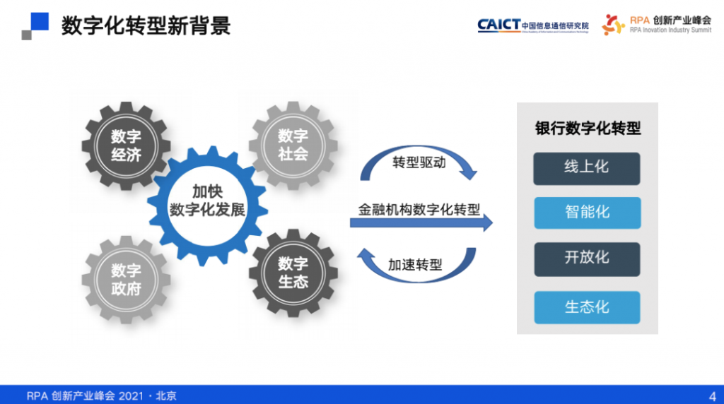 中国工商银行龚光庆：应用 RPA 推进银行数字化转型的思考与实践